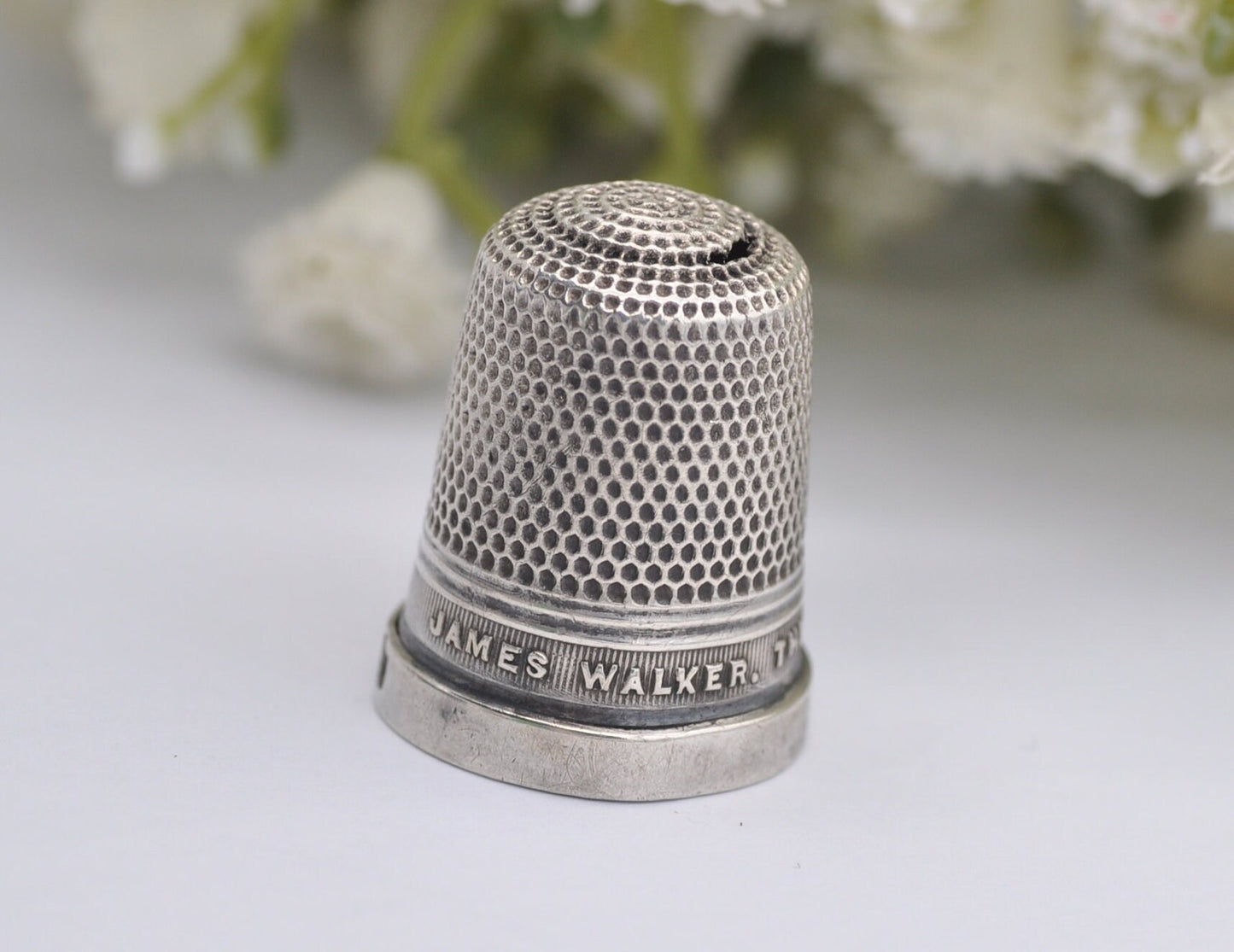 Vintage James Walker Thimble - Birmingham | The London Jeweller | Sterling Silver | 17 | 1928