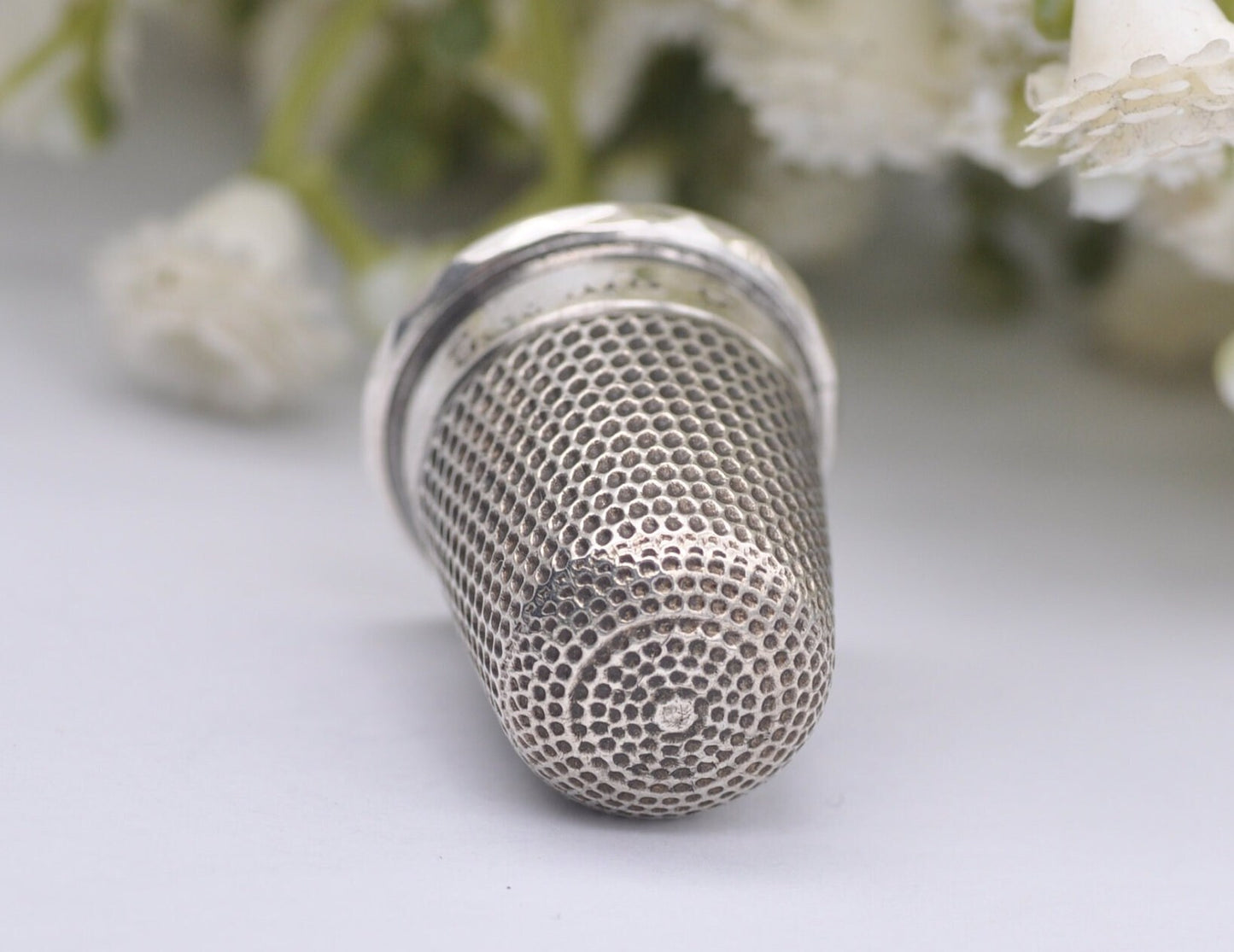 Antique James Swann and Son Thimble - JS&S | 1926 | Sewing | Birmingham | Detailed | Silverware | Collection