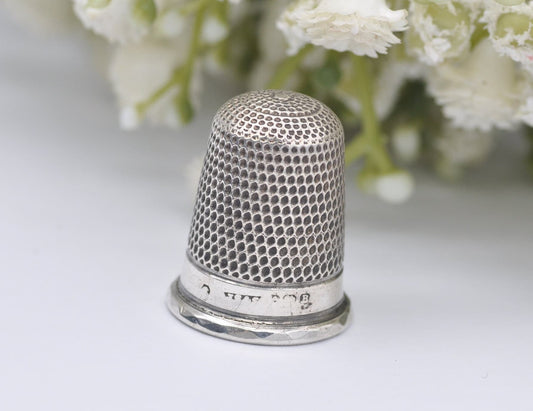 Antique James Swann and Son Thimble - JS&S | 1926 | Sewing | Birmingham | Detailed | Silverware | Collection