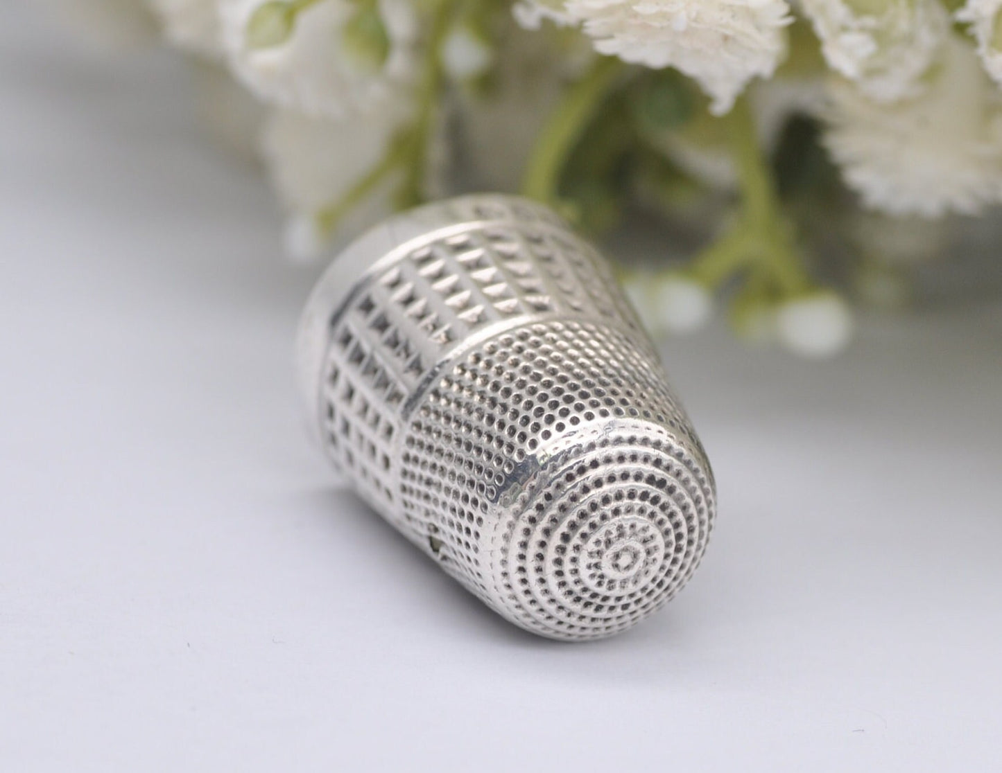Antique James Fenton Thimble - 1897 | J.F | 11 | Sewing | Accessory | Crafts | Detailed | Patterned | Silverware | Collectable | Collection