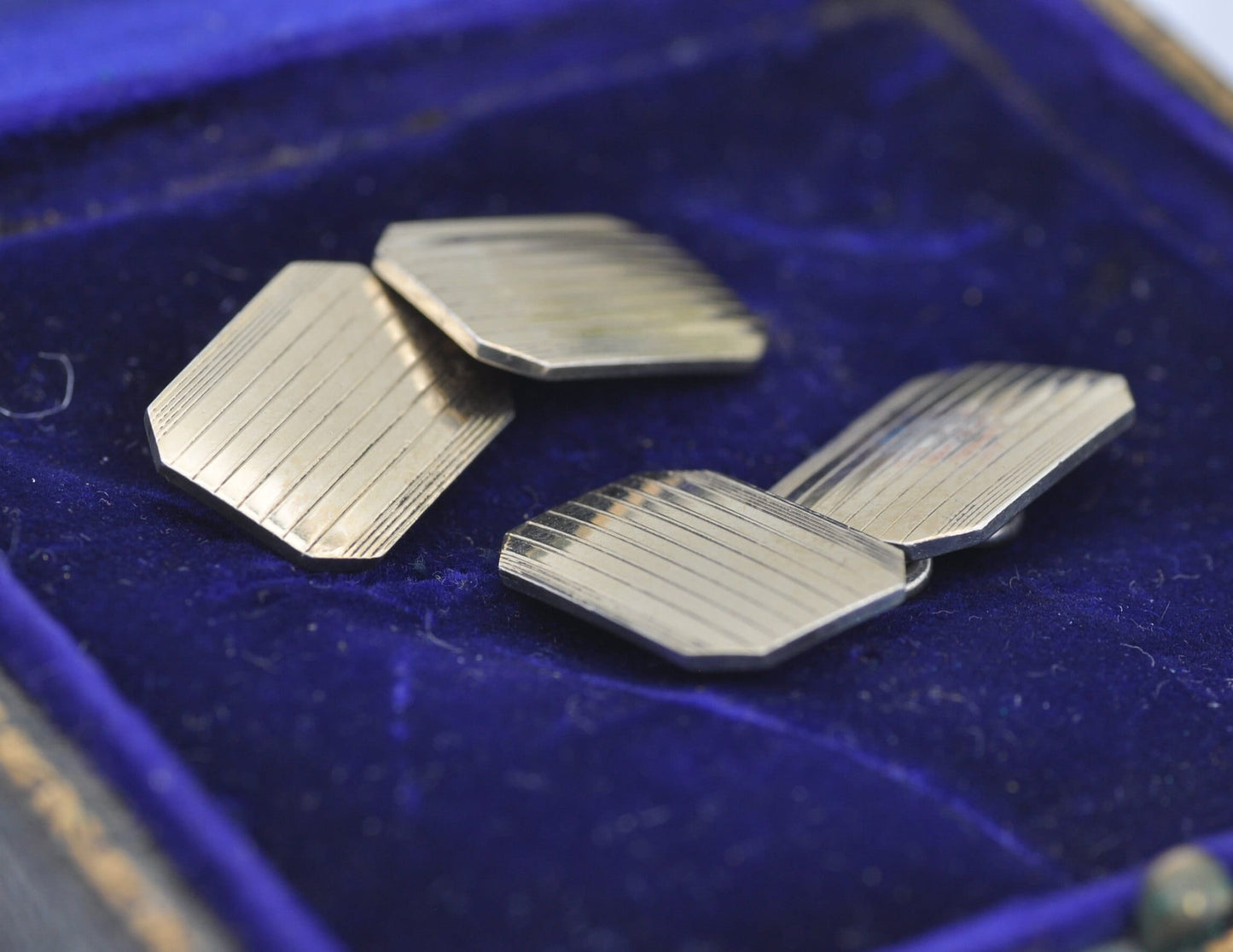 Vintage 9ct Gold and Silver H.G&S Cuff Links - Henry Griffith and Sons / Gold on Silver / Pattern / CuffLinks / Professional
