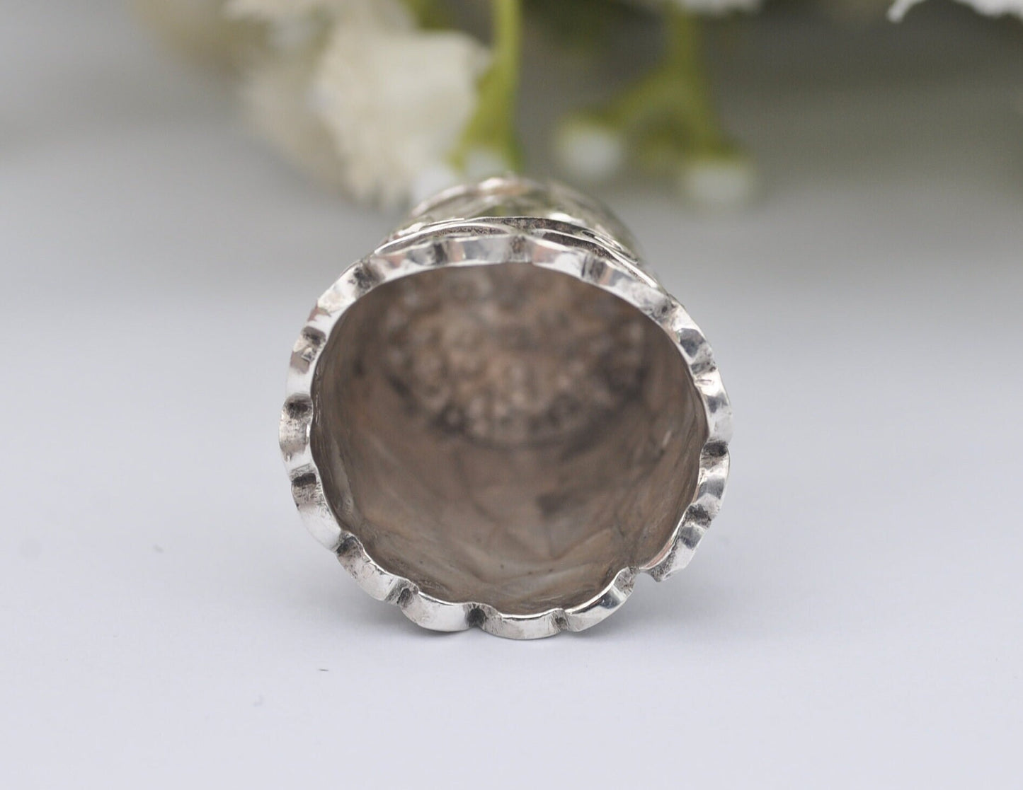 Vintage Mexico Sterling Silver Thimble - Heart | 2 | Sewing | Accessory | Detailed | Patterned | Silverware | Collectable | Collection