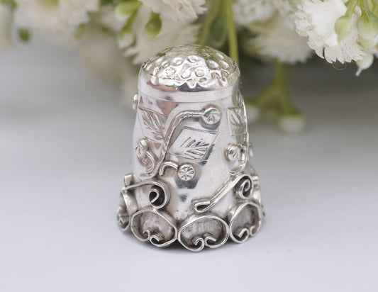 Vintage Mexico Sterling Silver Thimble - Heart | 2 | Sewing | Accessory | Detailed | Patterned | Silverware | Collectable | Collection
