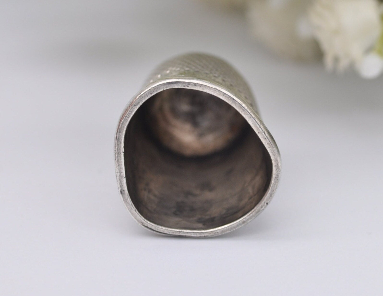 Antique HG&S Foliate Thimble - Henry Griffith and Sons Ltd | Floral | Sewing | Detailed | Patterned | Sterling Silver