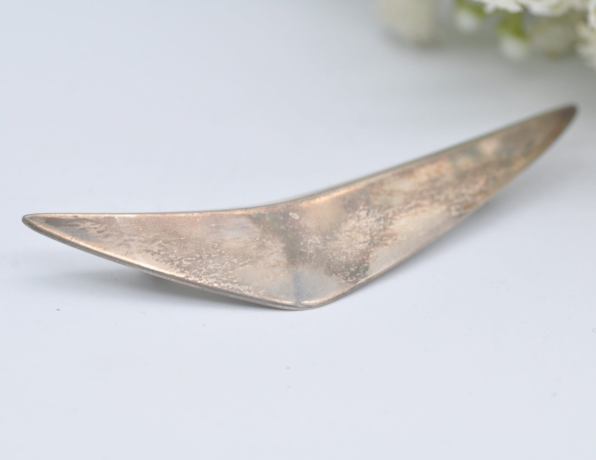 Hans Hansen #113 Sterling Silver Boomerang Brooch - Modernist | Vintage | 1950s | Danish | Designer | Denmark