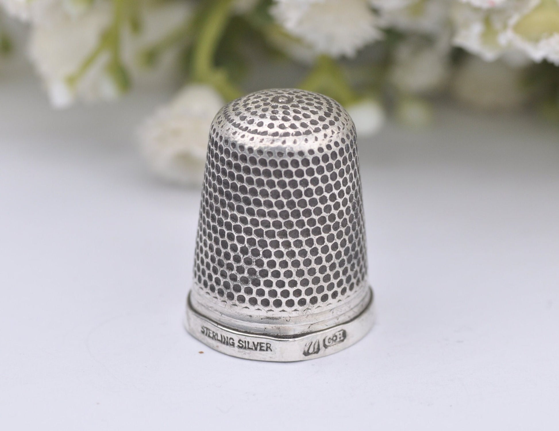 Antique Charles Horner Thimble - C.H | Chester | 7 | Sewing | Detailed | Sterling Silver | Silverware | Collectable | Collection