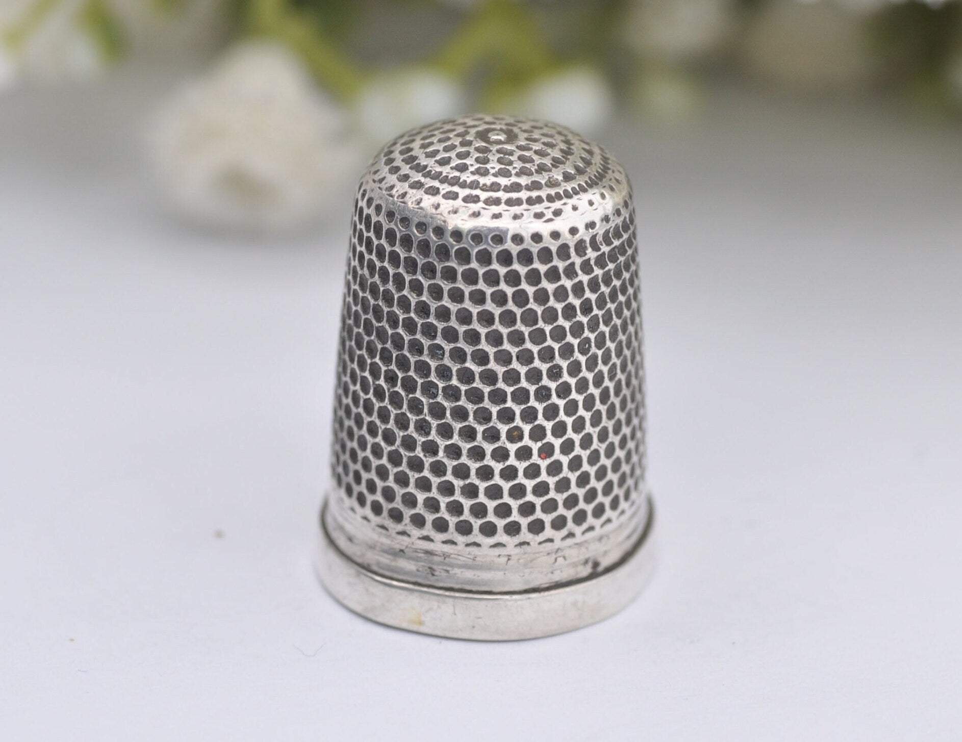 Antique Charles Horner Thimble - C.H | Chester | 7 | Sewing | Detailed | Sterling Silver | Silverware | Collectable | Collection