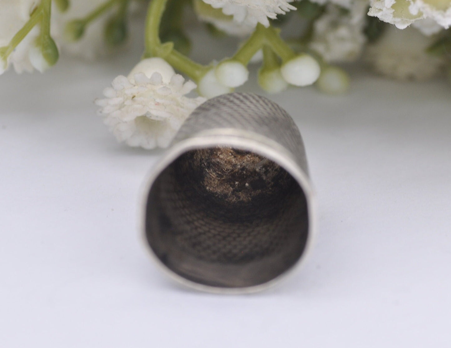Antique Charles Horner Thimble - C.H | Chester | 7 | Sewing | Detailed | Sterling Silver | Silverware | Collectable | Collection