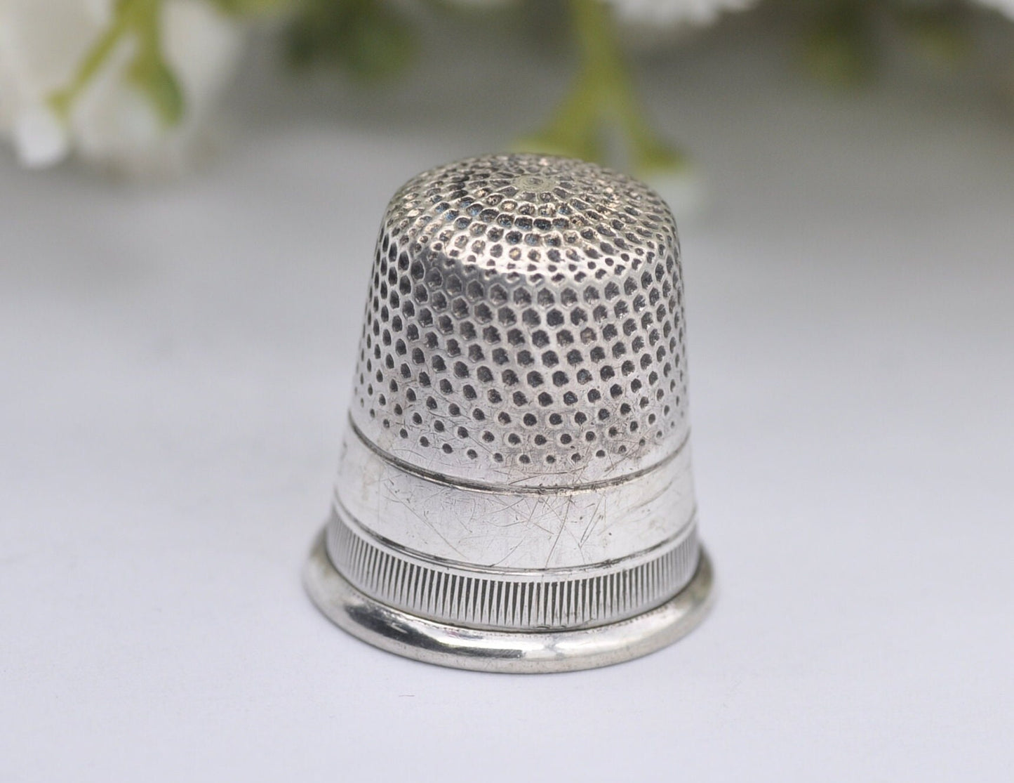 Vintage Sterling Silver Thimble - F&B | Foster and Bailey | 9 | Sewing | Accessory | Crafts | Detailed | Patterned | Silverware