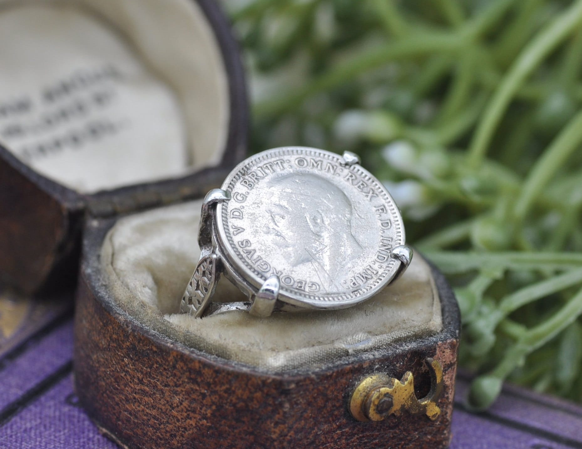 Vintage Sterling Silver George V 3 Pence 1933 Signet Ring - 925 / Royalty / King / Coin Jewellery / UK Size - N 1/2 / US Size - 7