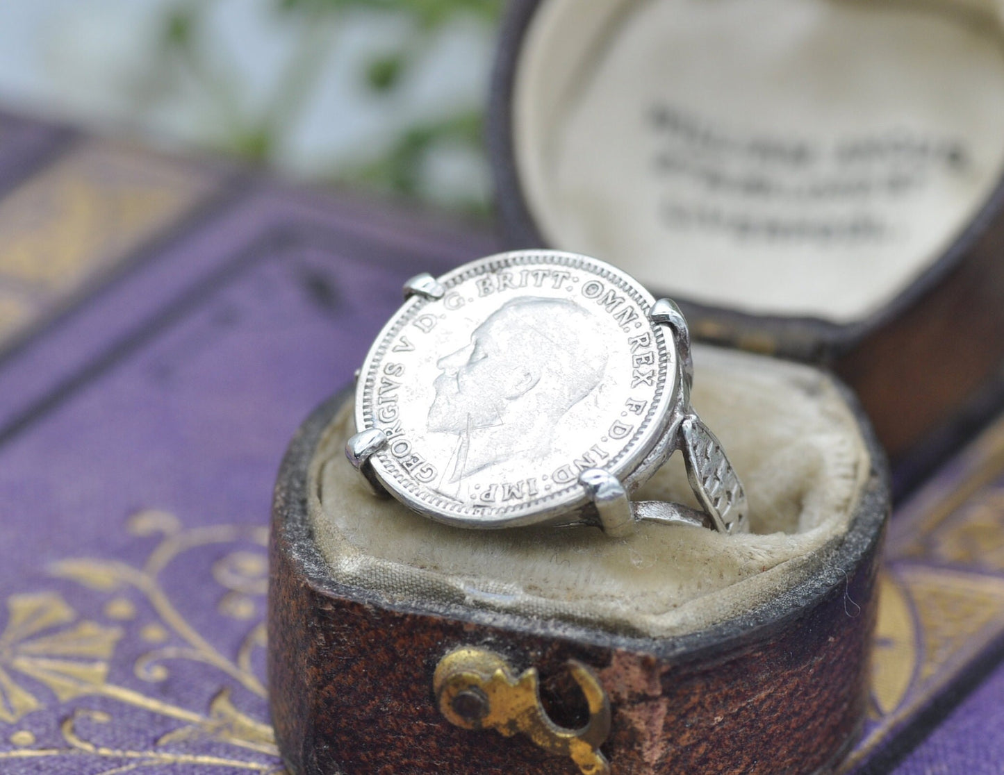 Vintage Sterling Silver George V 3 Pence 1933 Signet Ring - 925 / Royalty / King / Coin Jewellery / UK Size - N 1/2 / US Size - 7