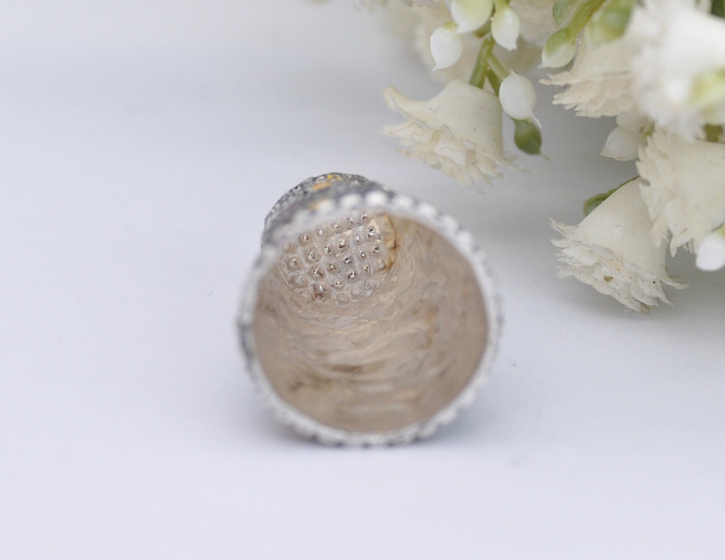 Vintage 935 Silver & Enamel Thimble - Mexico | 2317 | Sewing | Accessory | Detailed | Patterned | Silverware | Collectable