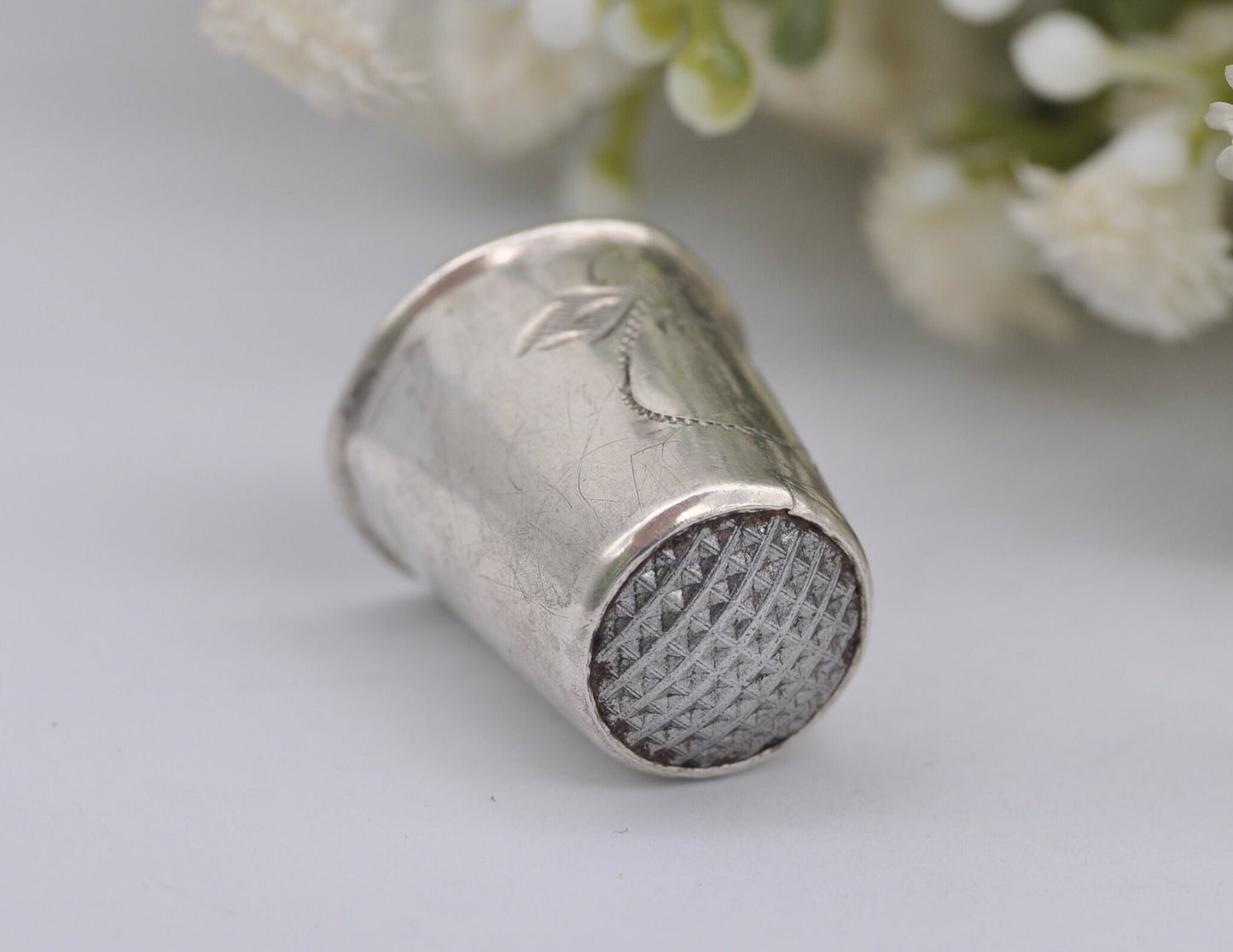 Vintage 813 H Silver Thimble - 1928 | 10 | Finland | Finnish | Etching | Sewing | Crafts | Detailed | Silverware | Collectable | Collection