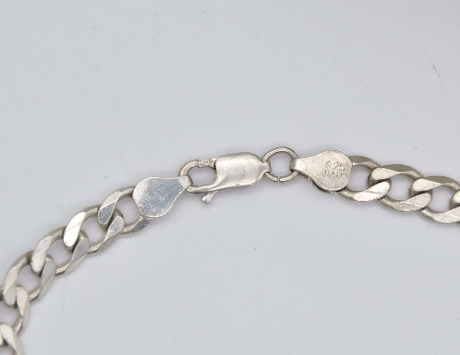 Sterling Silver Curb Link Chain Bracelet - Big | Italy | Lobster Claw | 925 | 14.9g | 22.5cm