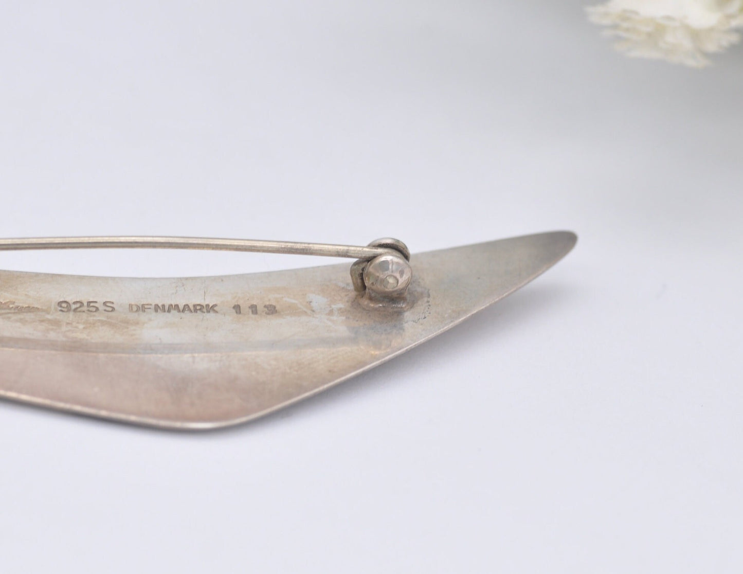 Hans Hansen #113 Sterling Silver Boomerang Brooch - Modernist | Vintage | 1950s | Danish | Designer | Denmark