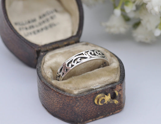 Sterling Silver Celtic Band Ring - Elegant | Scrolling | UK Size - N | US Size - 6 3/4