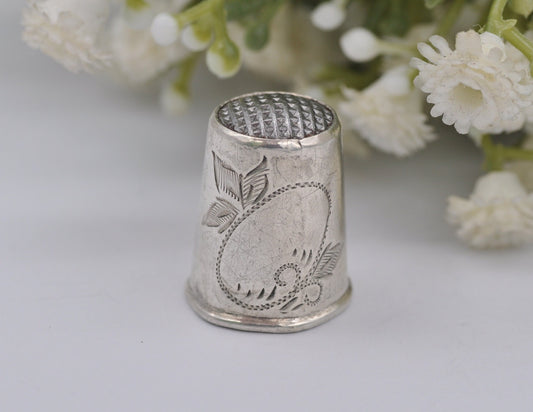 Vintage 813 H Silver Thimble - 1928 | 10 | Finland | Finnish | Etching | Sewing | Crafts | Detailed | Silverware | Collectable | Collection