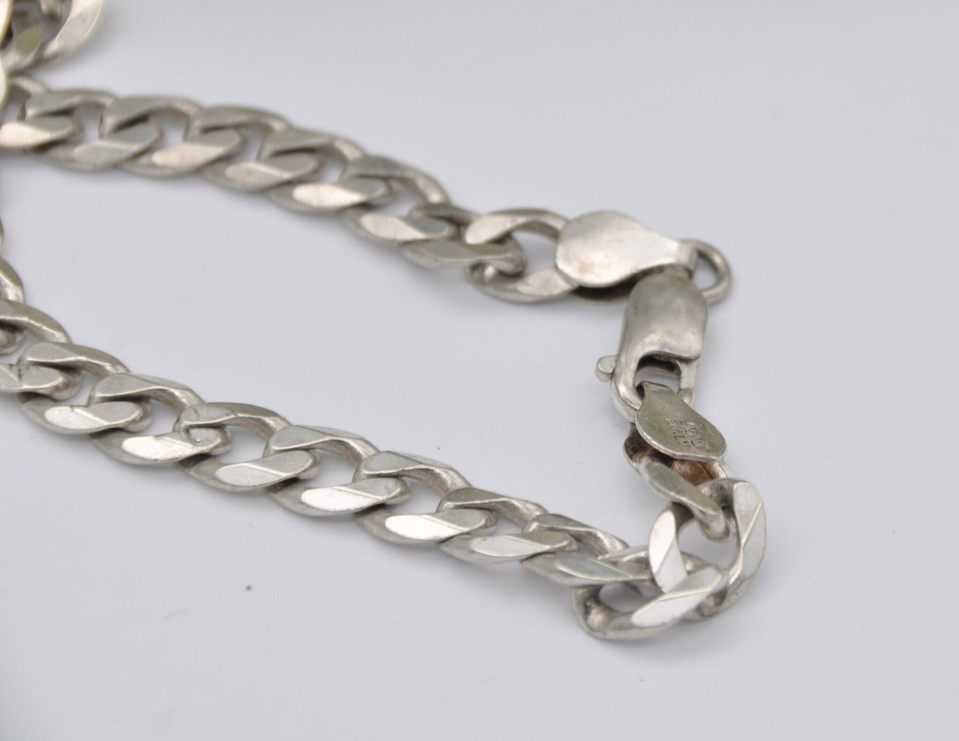 Sterling Silver Curb Link Chain Bracelet - Big | Italy | Lobster Claw | 925 | 14.9g | 22.5cm