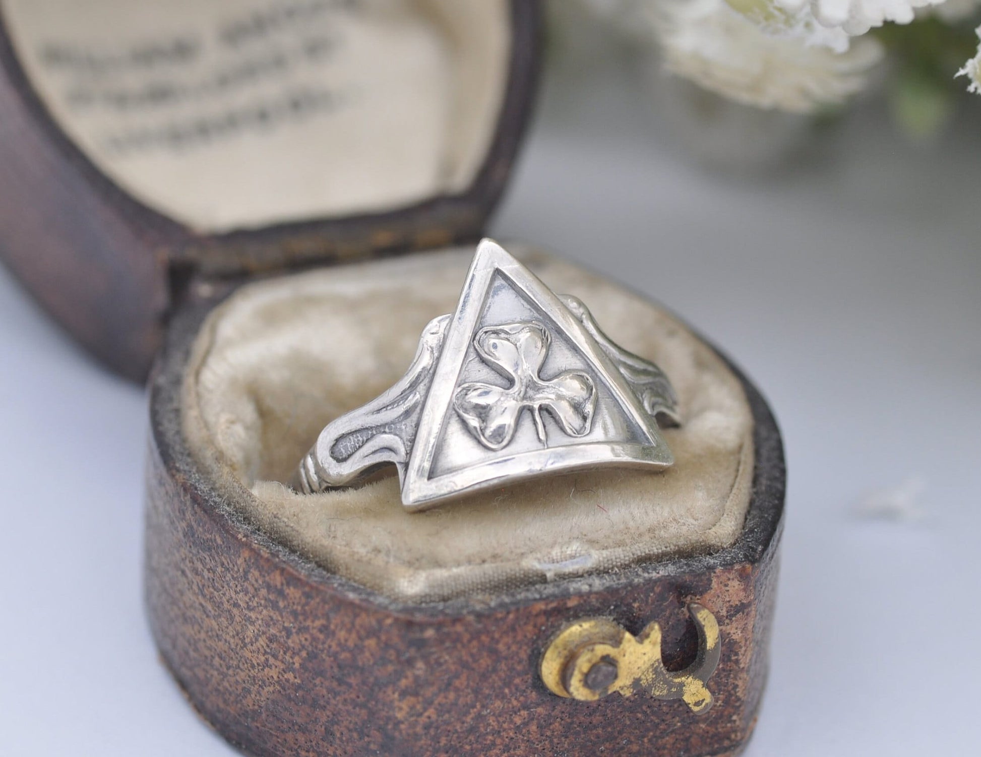 Ottar Hval Norway Silver Ring Vintage - 830 Silver Clover Ring / 830S / Mid-Century / Scandinavian Silver / UK Size - N / US Size - 6 3/4