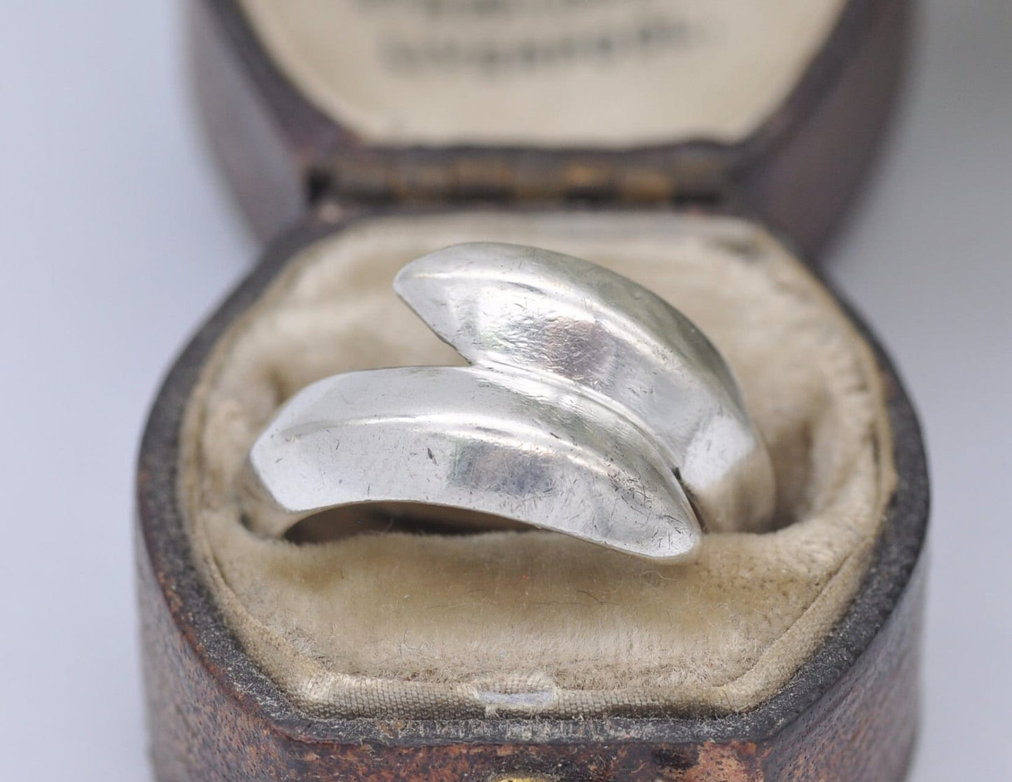 Sterling Silver Bypass Ring - Statement / Minimalist / Vintage Modernist / Crossover Twist / Chunky / Unisex / UK Size - L / US Size - 5 3/4
