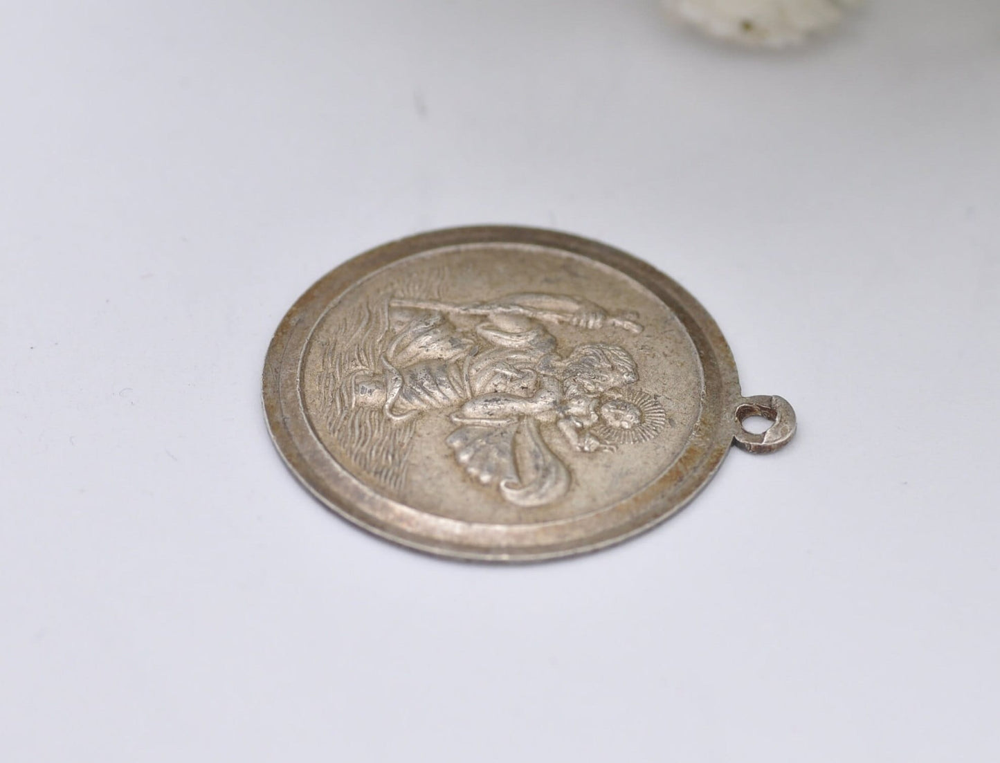 Vintage Sterling Silver St Christopher Pendant AG - Travel / Adventure / Christian Religious Pendant / Nature Lover / Good Luck Token