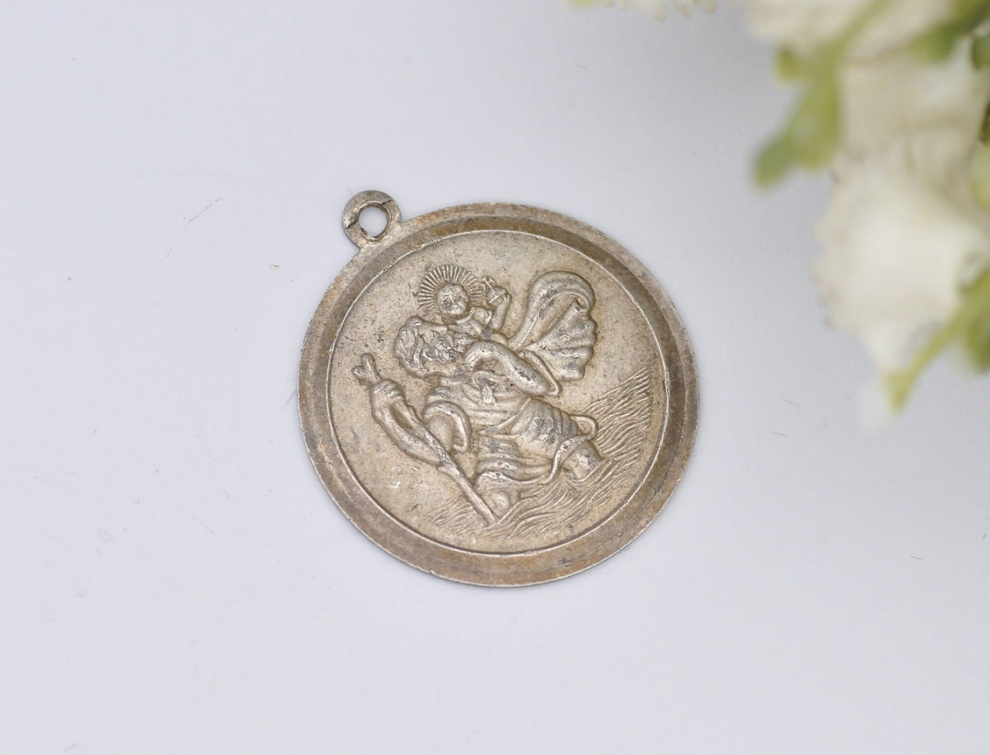 Vintage Sterling Silver St Christopher Pendant AG - Travel / Adventure / Christian Religious Pendant / Nature Lover / Good Luck Token