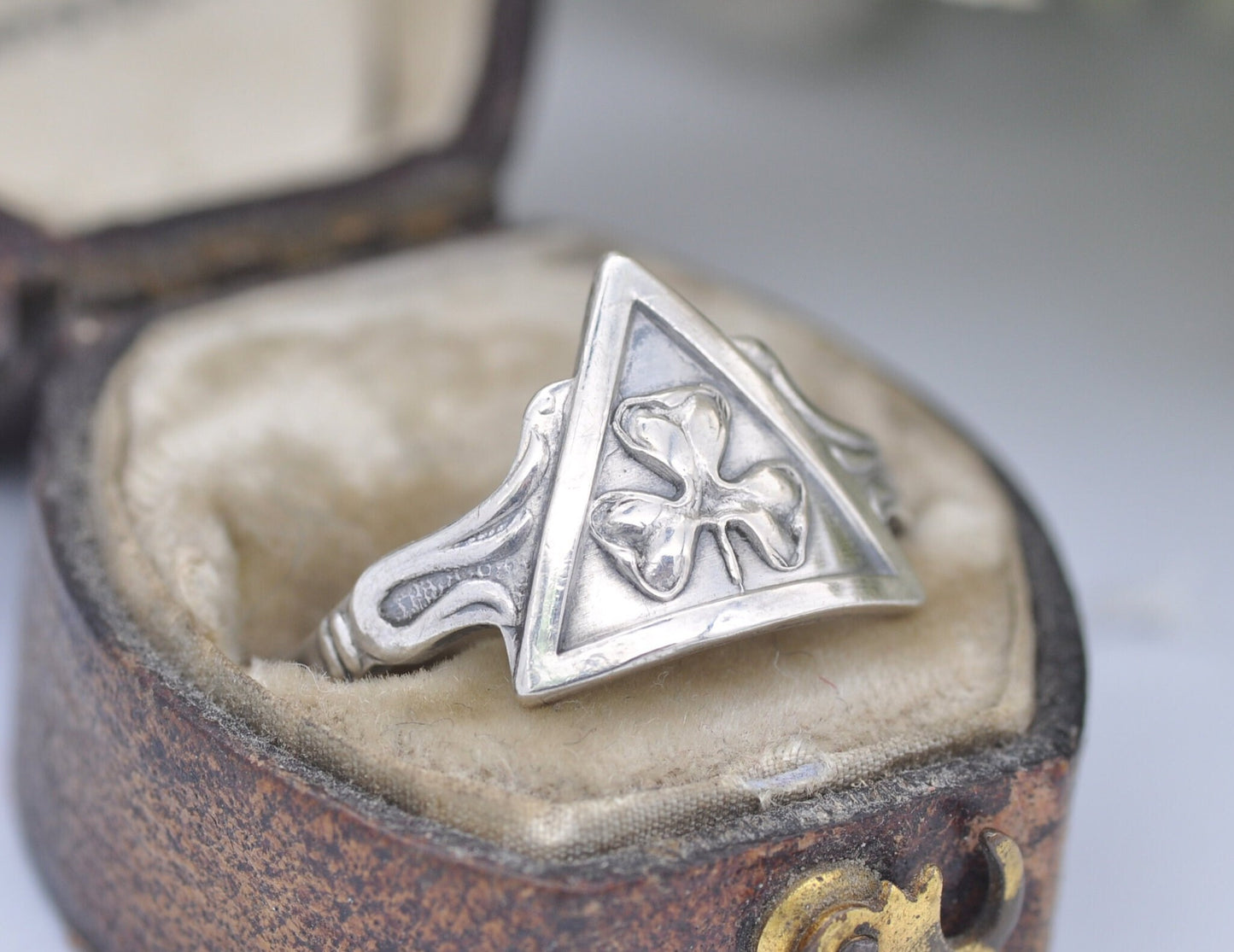 Ottar Hval Norway Silver Ring Vintage - 830 Silver Clover Ring / 830S / Mid-Century / Scandinavian Silver / UK Size - N / US Size - 6 3/4