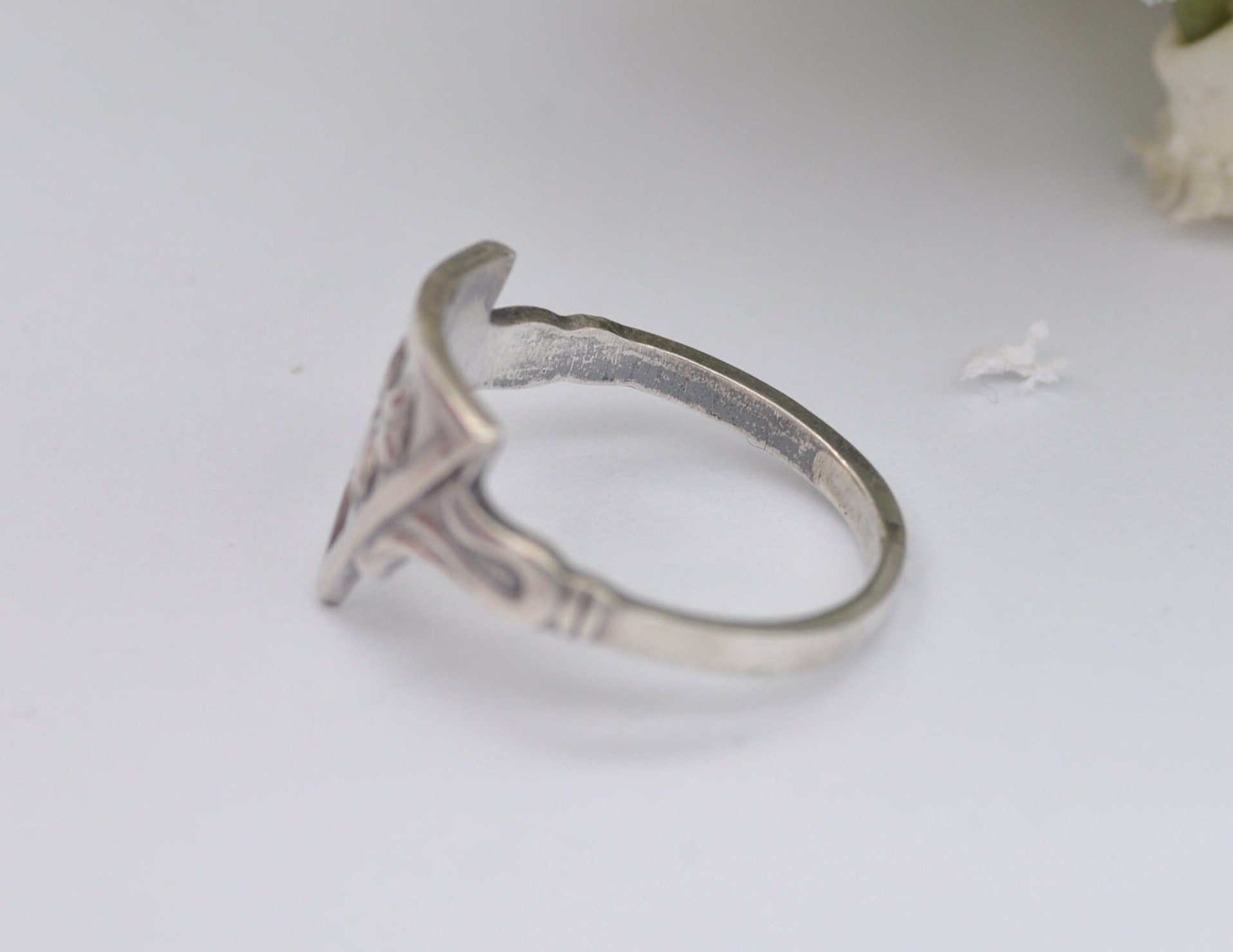 Ottar Hval Norway Silver Ring Vintage - 830 Silver Clover Ring / 830S / Mid-Century / Scandinavian Silver / UK Size - N / US Size - 6 3/4