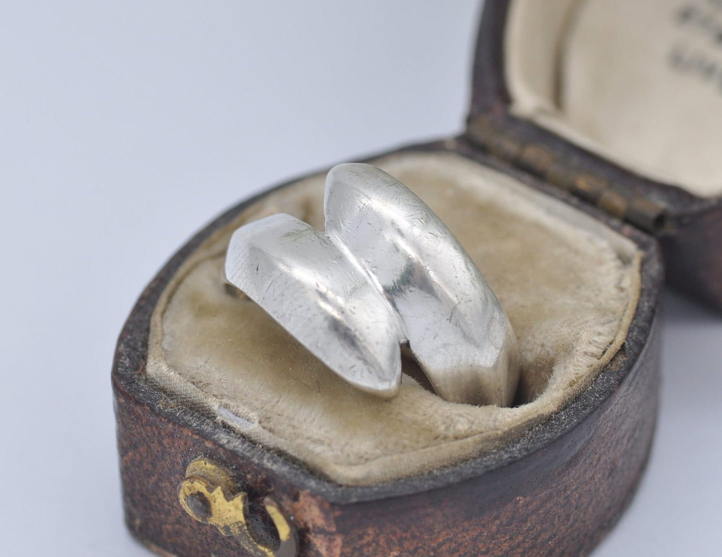 Sterling Silver Bypass Ring - Statement / Minimalist / Vintage Modernist / Crossover Twist / Chunky / Unisex / UK Size - L / US Size - 5 3/4
