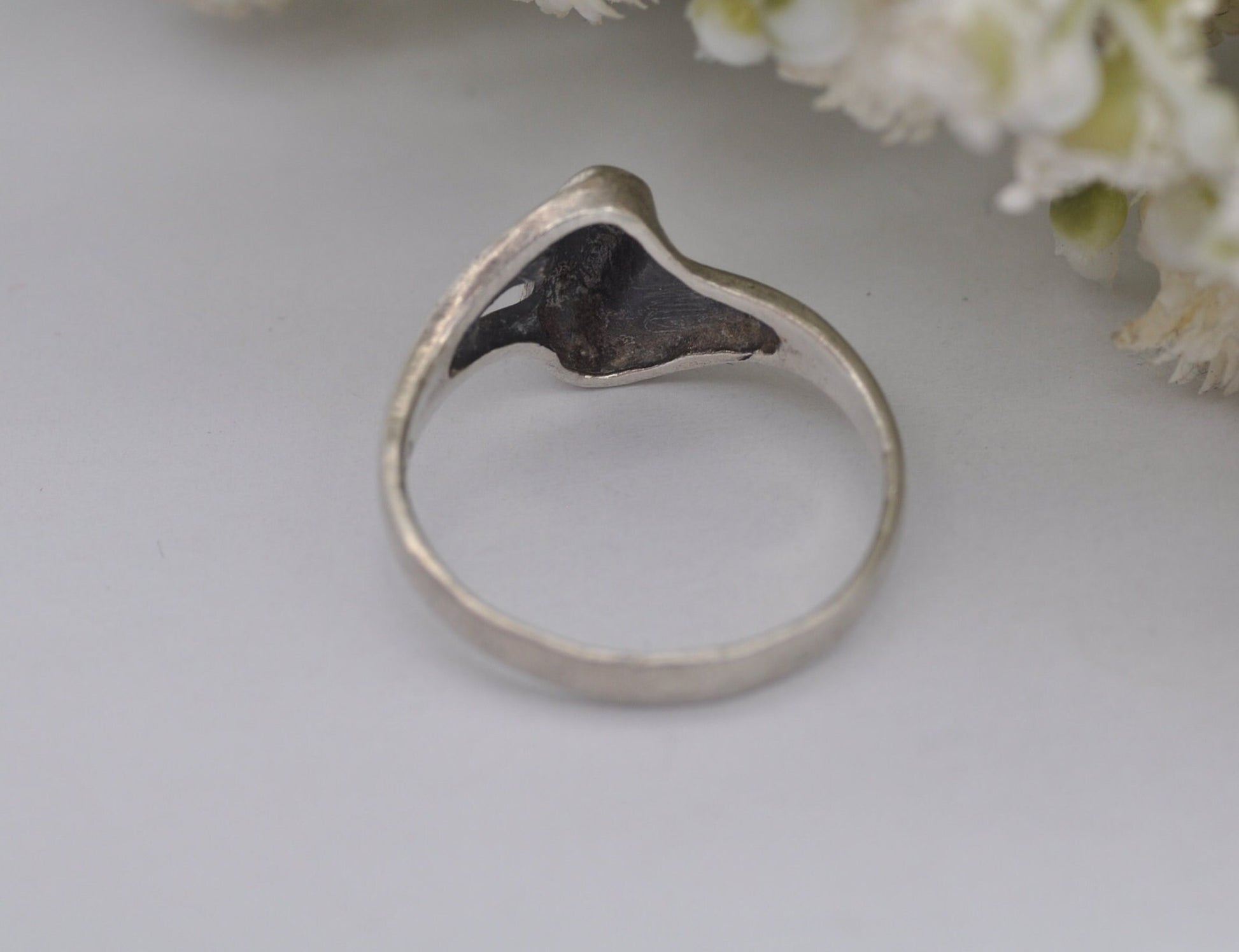 Vintage Sterling Silver Wave Form Ring - UK Size - Q / US Size - 8