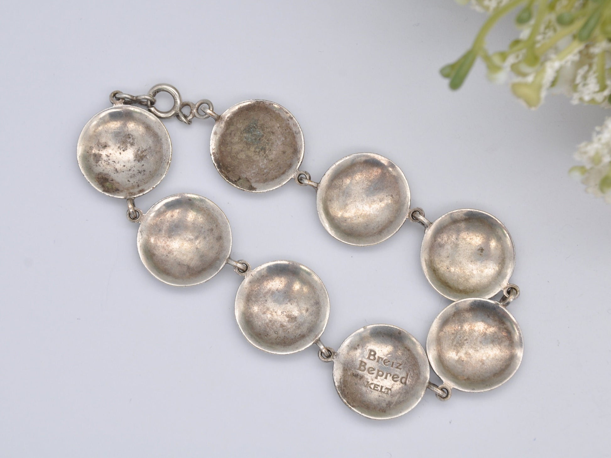 Vintage Silver Tone Breiz Bepred Kelt Bracelet - Brittany Forever | Bretagne France | Viking Style