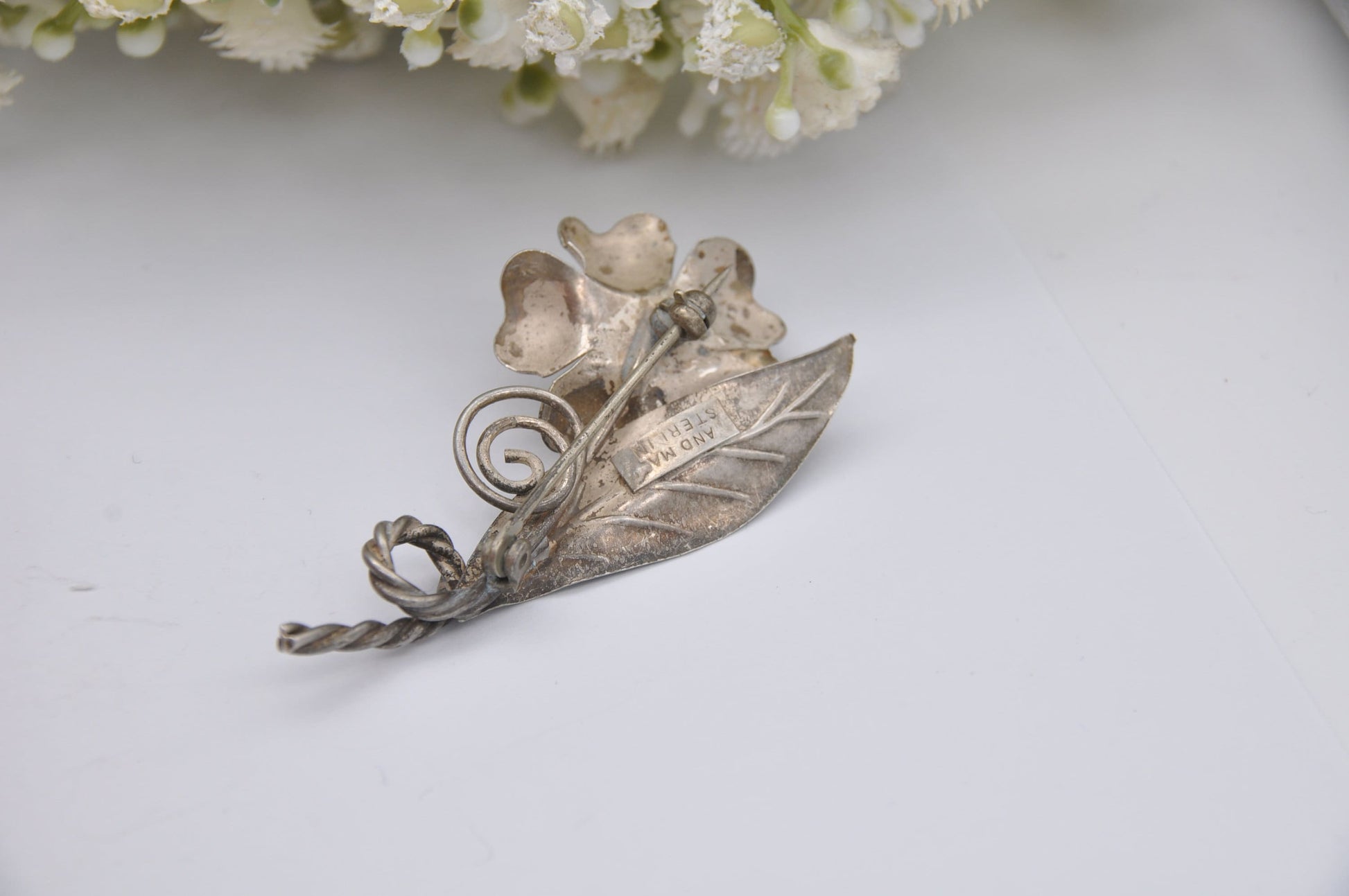 Vintage Sterling Silver Flower Brooch - Handmade Figural Floral Jewellery