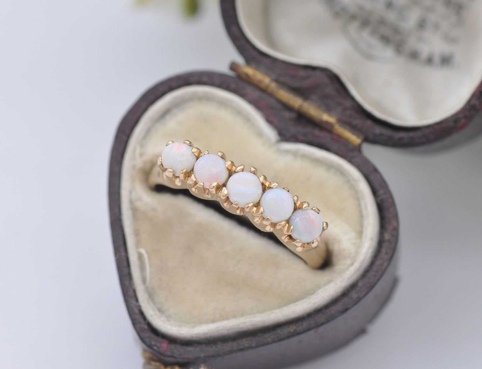 Vintage 14ct Gold Opal 5 Stone Ring by Casios