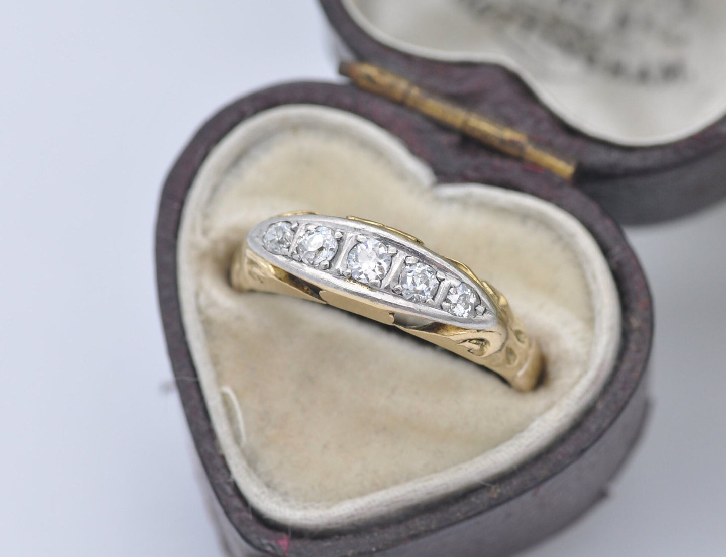 Antique 18ct Gold Diamond Boat Ring