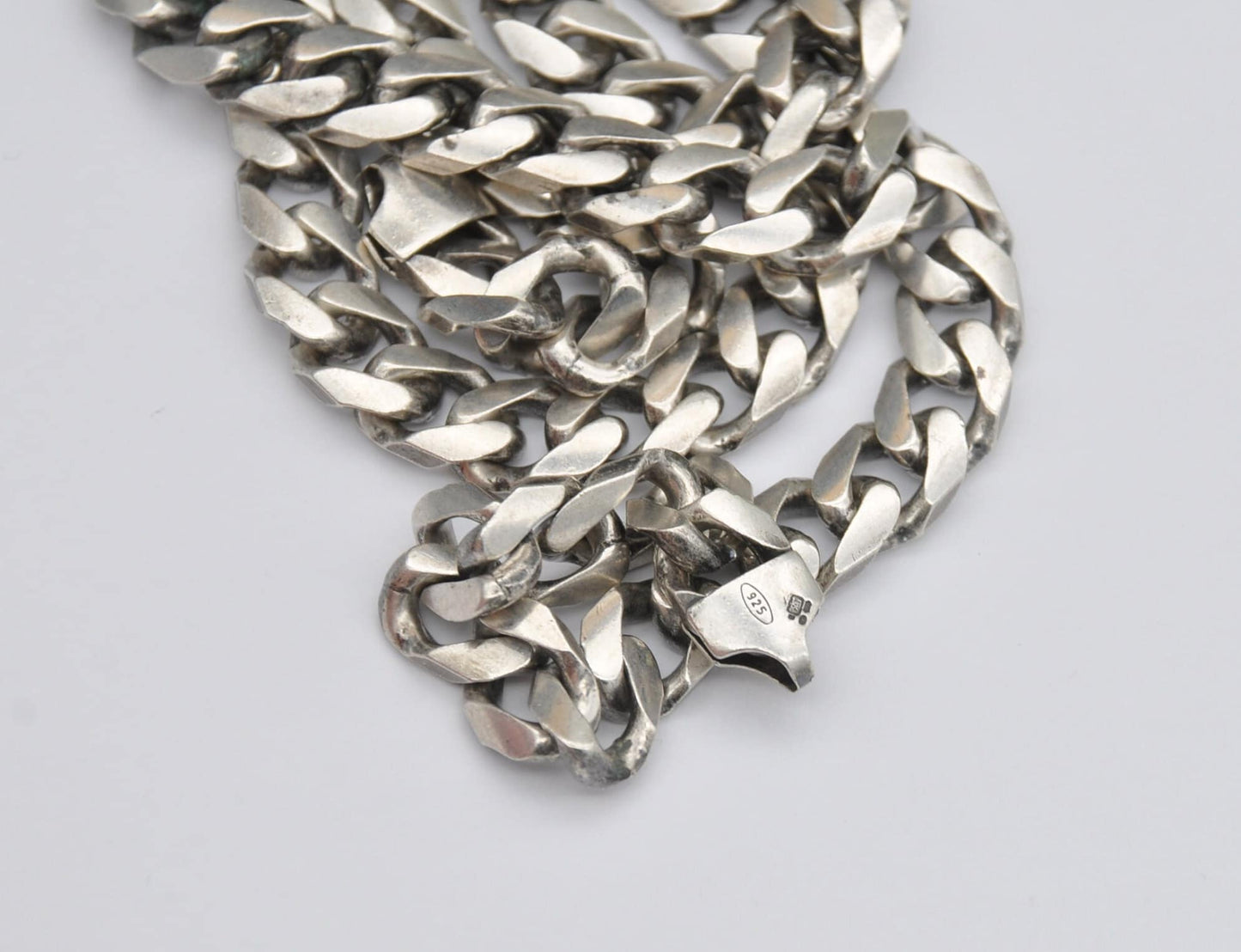 Chunky Sterling Silver Curb Link Chain Necklace