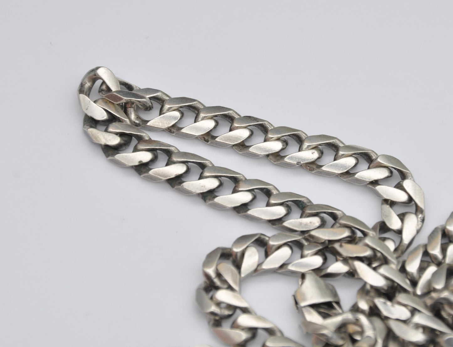 Chunky Sterling Silver Curb Link Chain Necklace