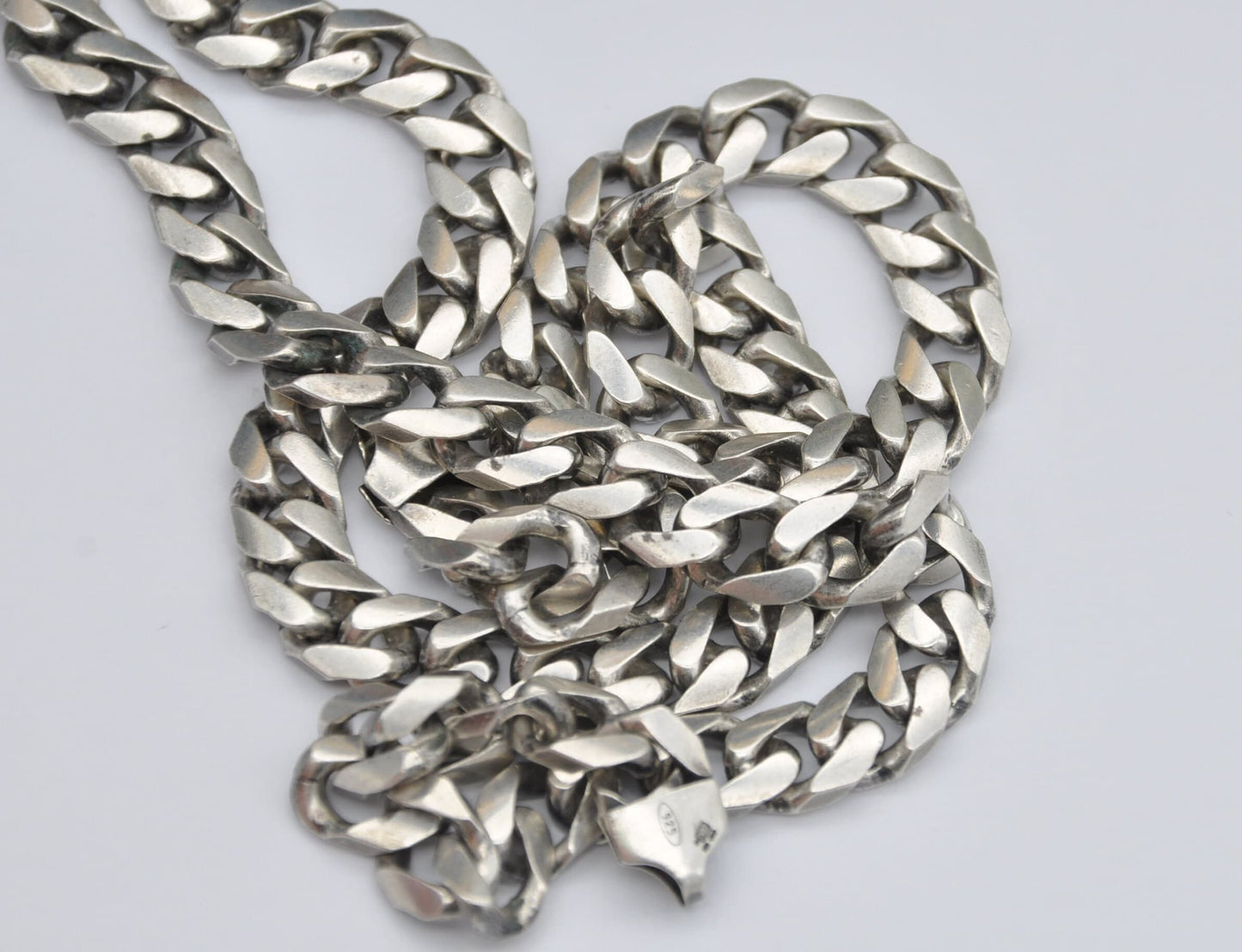 Chunky Sterling Silver Curb Link Chain Necklace