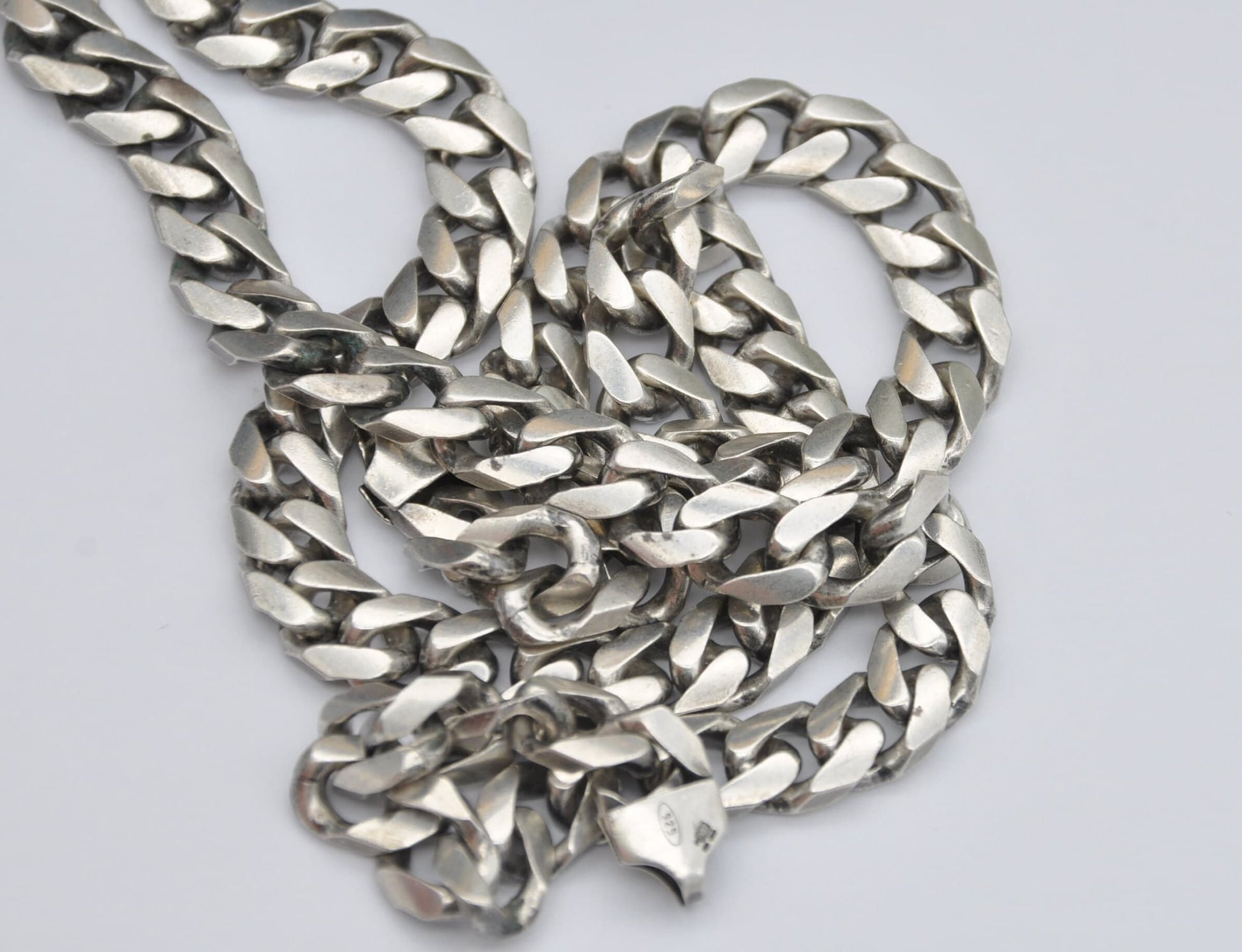 Chunky Sterling Silver Curb Link Chain Necklace