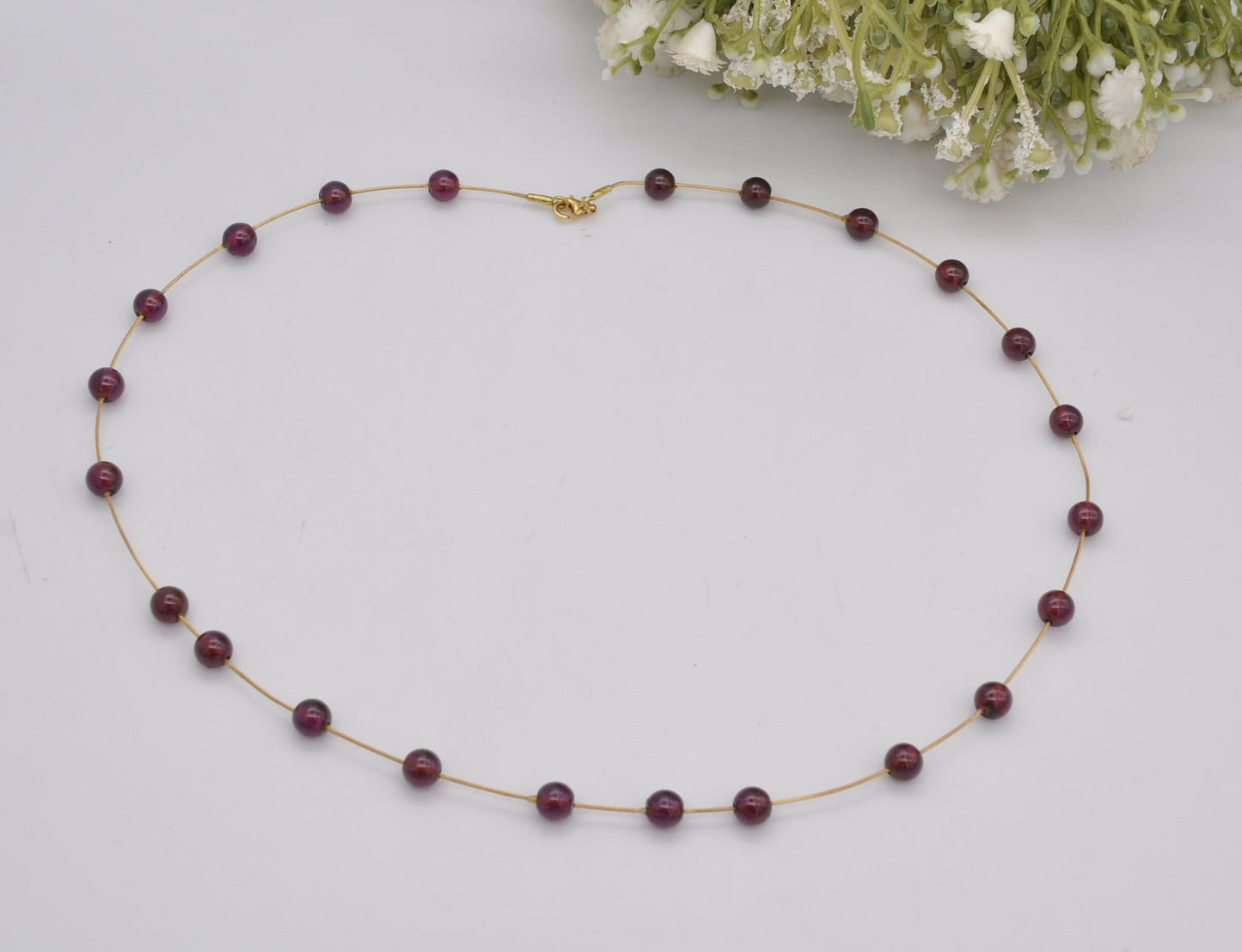 18ct Gold Garnet Necklace