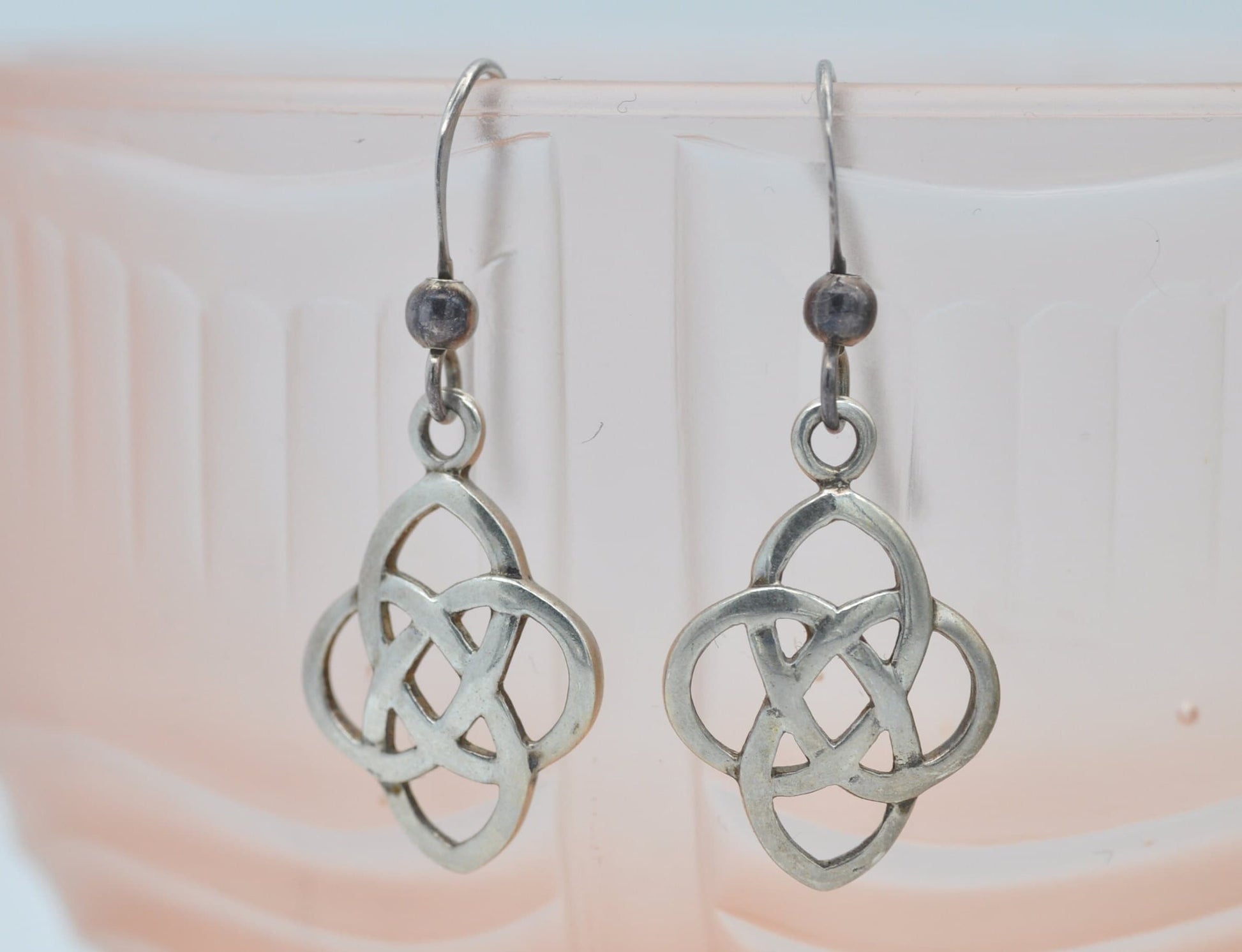 Vintage Kit Heath Sterling Silver Celtic Cross Drop Earrings