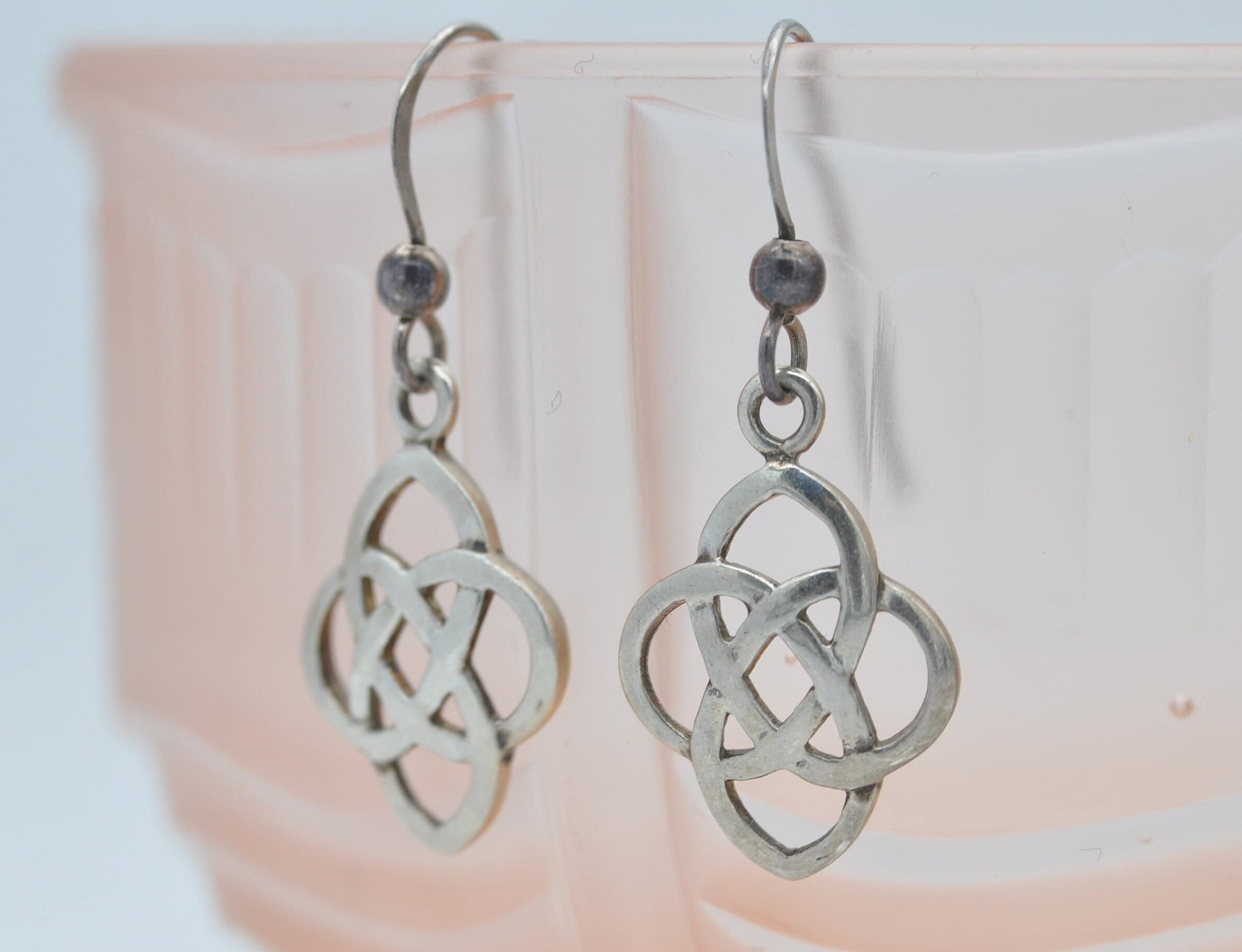 Vintage Kit Heath Sterling Silver Celtic Cross Drop Earrings