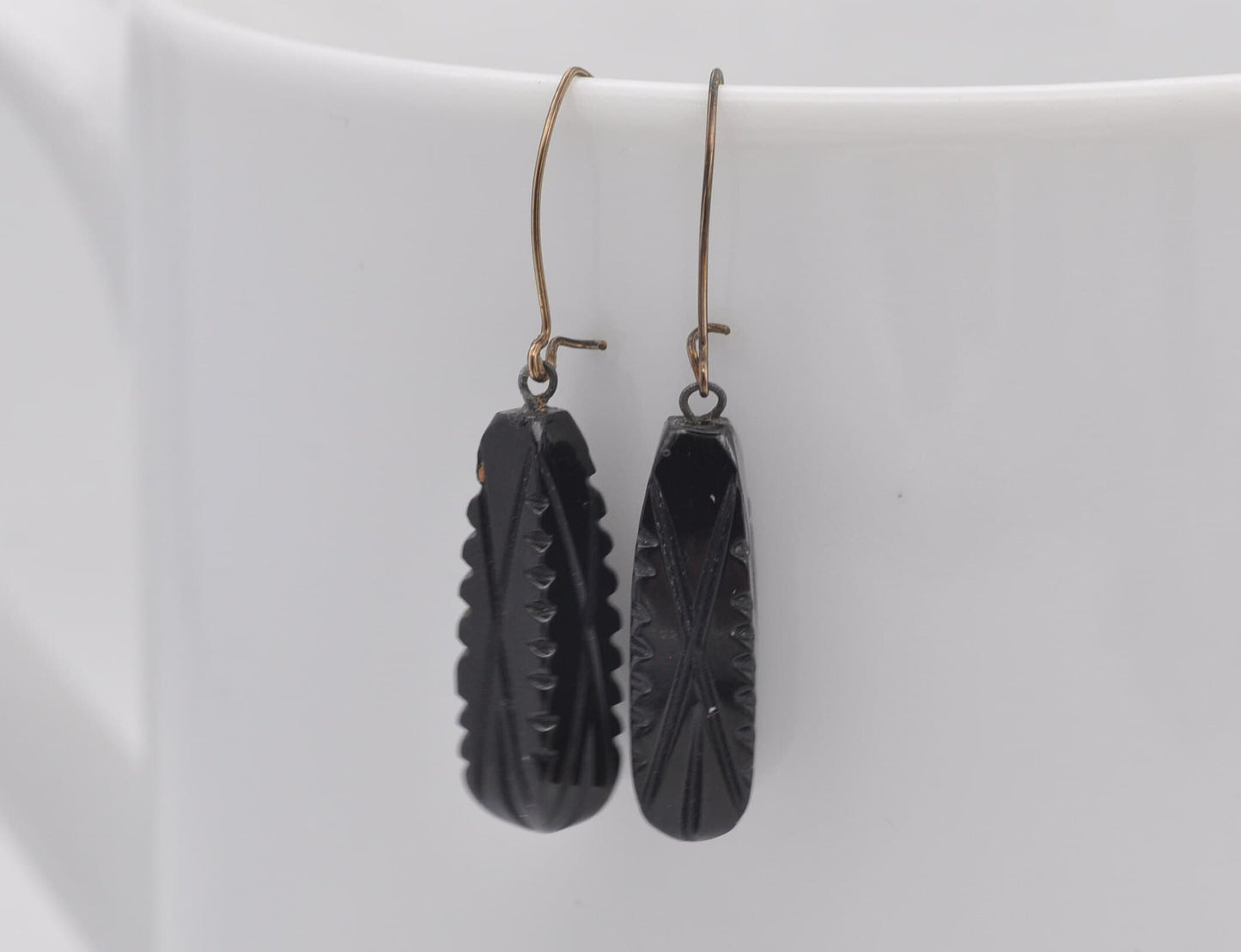 Antique Victorian Jet Drop Earrings