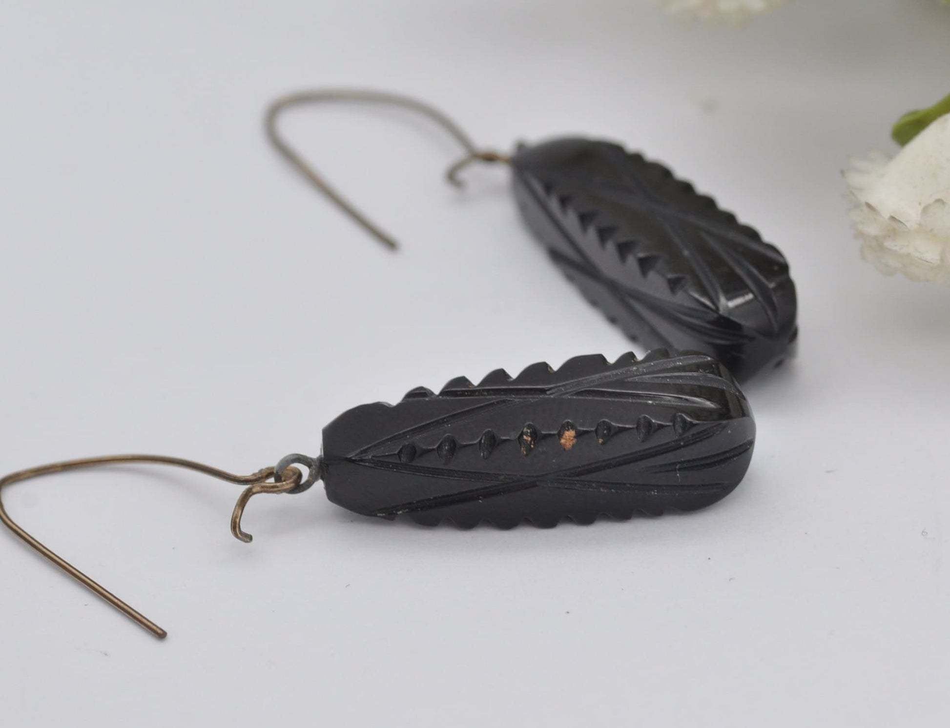 Antique Victorian Jet Drop Earrings