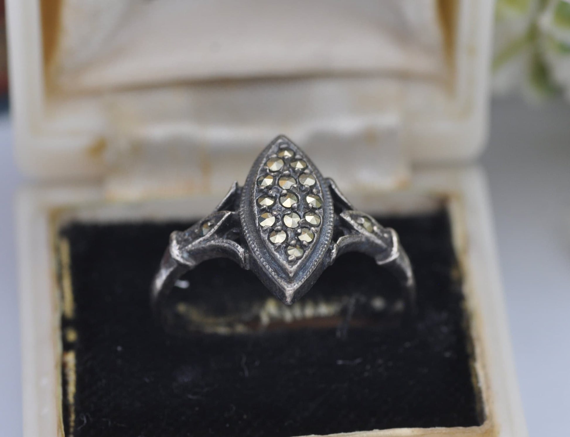 Vintage Sterling Silver Marcasite Ring