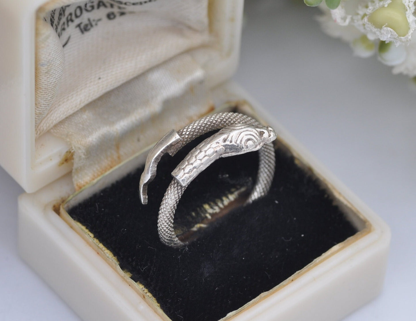 Vintage Egyptian Silver Snake Ring