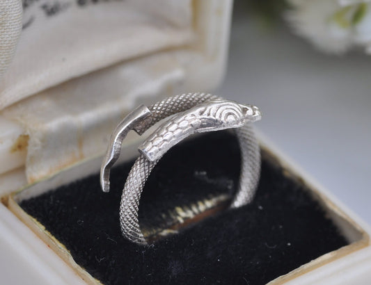 Vintage Egyptian Silver Snake Ring