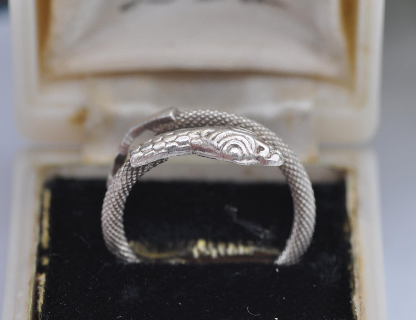 Vintage Egyptian Silver Snake Ring