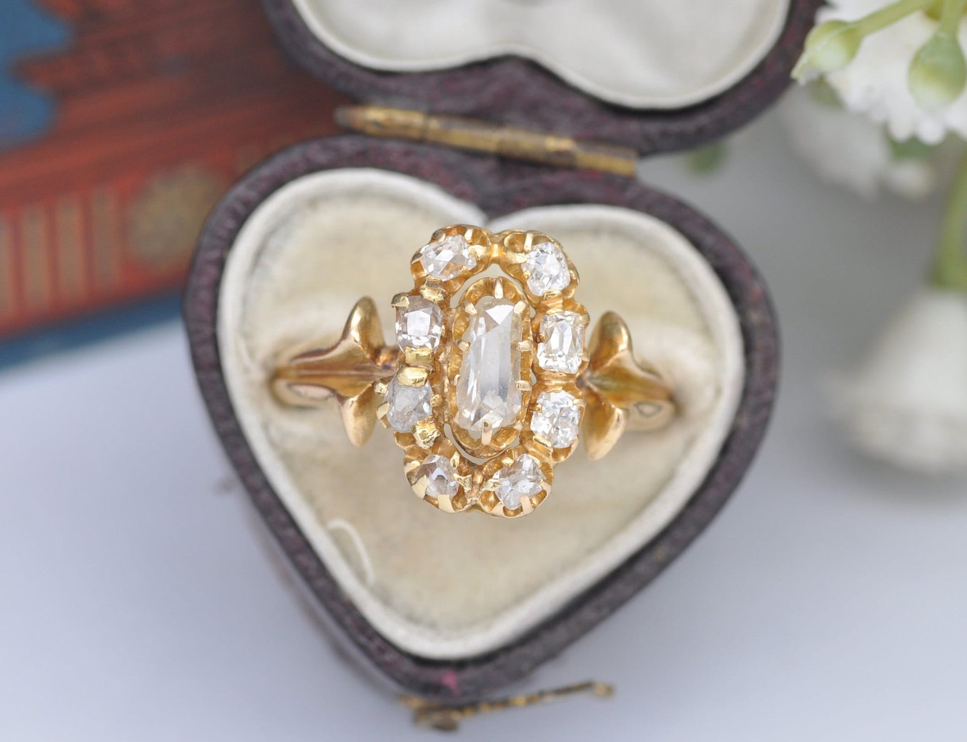 Antique Victorian 15ct Gold Diamond Cluster Ring