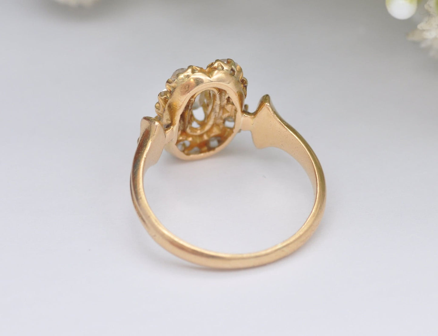 Antique Victorian 15ct Gold Diamond Cluster Ring