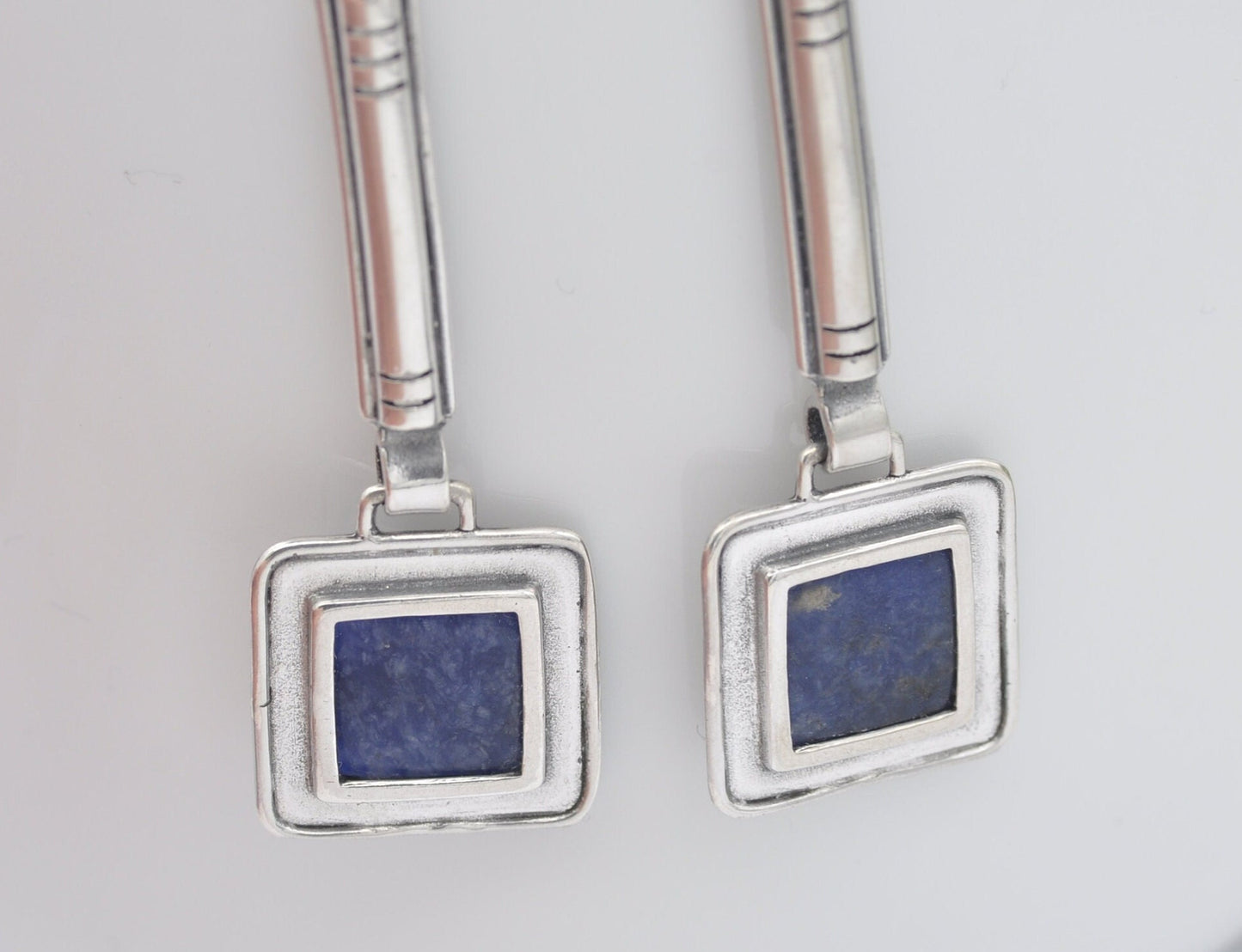 Vintage Sterling Silver Sodalite Drop Earrings